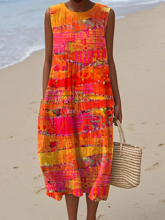 Faye| Sunset Midi Dress