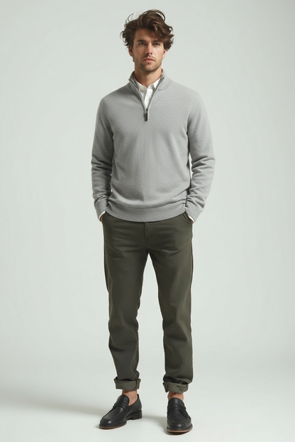 Men Quarter Zip Sweater– Slim Fit